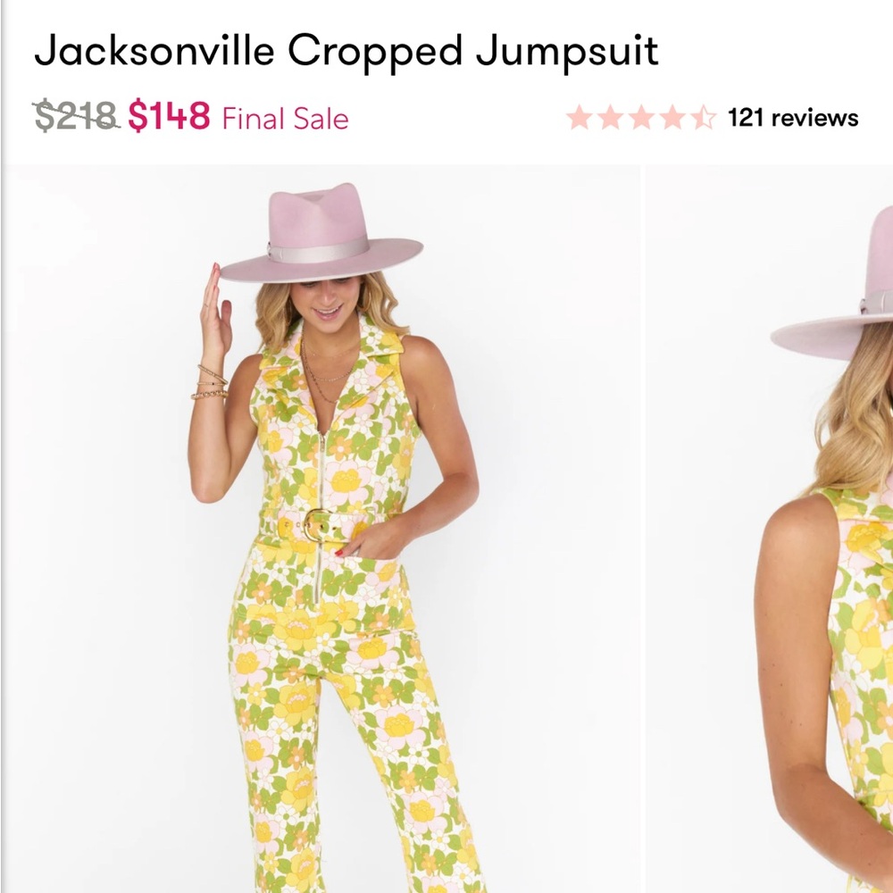 Show Me Your MuMu Yellow Floral Jumpsuit